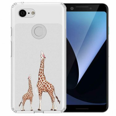 For Google Pixel 3 Case Clear Design Plastic Hard Back TPU Bumper Giraffe