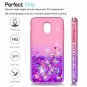 For Galaxy J3 2018 Case Glitter Liquid Cute Clear Shockproof Pink/Purple