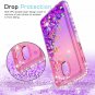For Galaxy J3 2018 Case Glitter Liquid Cute Clear Shockproof Pink/Purple