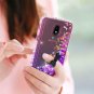 For Galaxy J3 2018 Case Glitter Liquid Cute Clear Shockproof Pink/Purple
