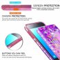 For Galaxy J2 Core Case Tempered Glass Screen Protector 2 Pack Girls Pink/Purple