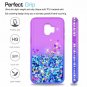 For Galaxy J2 Core Case Tempered Glass Screen Protector 2 Pack Girls Purple/Blue