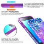 For Galaxy J2 Core Case Tempered Glass Screen Protector 2 Pack Girls Purple/Blue