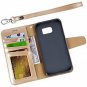 For Samsung Galaxy S7 Edge Case PU Leather Wallet Wrist Strap Credit Card Gold