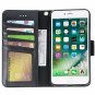 For iPhone 7/8 Plus Case Premium PU Leather Wallet Kickstandand Flip Cover Black
