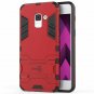 For Galaxy A8 Plus 2018 Case Hybrid Slim Fit Matte with Kickstand Red