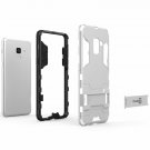 For Galaxy A8 Plus 2018 Case Hybrid Slim Fit Matte with Kickstand Silver