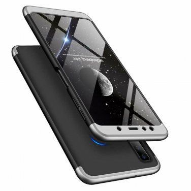 For Galaxy A7 2018 A750 Case 3 in 1 Ultra Thin Hard Full Body Protective Black