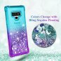 For Samsung Galaxy Note 9 Case Quicksand Series Glitter Flowing Aqua/Purple