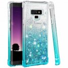 For Samsung Galaxy Note 9 Case Quicksand Series Glitter Flowing Gradient Teal