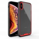 For iPhone Xs Max Case Shock Absorption TPU Bumper Black/Red