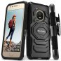 For Moto E4 Case New 4th Generation Series Belt Clip Holster Kickstand,Black