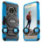 For Moto E4 Case New 4th Generation Series Belt Clip Holster Kickstand Blue