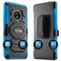 For Moto E4 Case New 4th Generation Series Belt Clip Holster Kickstand Blue