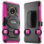 For Moto E4 Case New 4th Generation Series Belt Clip Holster Kickstand Pink