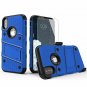 For iPhone Xs Max Case Military Grade Drop Tested Glass Screen Protector Blue