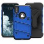 For iPhone Xs Max Case Military Grade Drop Tested Glass Screen Protector Blue