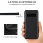 For Galaxy S10 Plus Case Leather Flexible TPU Silicone Hybrid Slim Black