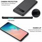 For Galaxy S10 Plus Case Leather Flexible TPU Silicone Hybrid Slim Black