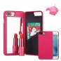 For iPhone 7/8 Plus Case 3D Mirror Series Cards Holder Wallet Style Flip Pink