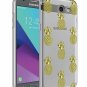 For Galaxy J7 V Case Slim Shockproof Clear Soft Flexible TPU Gold Pinneapples