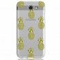 For Galaxy J7 V Case Slim Shockproof Clear Soft Flexible TPU Gold Pinneapples