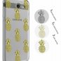 For Galaxy J7 V Case Slim Shockproof Clear Soft Flexible TPU Gold Pinneapples
