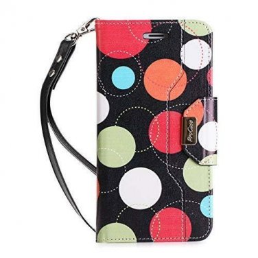For iPhone 7/8 Plus Wallet-Case Wireless Charging Luxury Leather z- Circles
