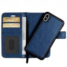 iPhone Xs Max Case Wallet Card Holder Magnetic Closure,Durable Leather Blue