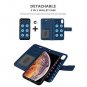 iPhone Xs Max Case Wallet Card Holder Magnetic Closure,Durable Leather Blue