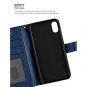 iPhone Xs Max Case Wallet Card Holder Magnetic Closure,Durable Leather Blue