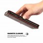 For Galaxy J8 Case Classic Leather Wallet Folding Flip  Card Slots Brown