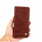 For Galaxy J8 Case Classic Leather Wallet Folding Flip  Card Slots Brown