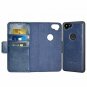 For Google Pixel 2 Case Premium Vegan Leather 2-Way Stand Flip Folding Blue
