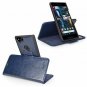 For Google Pixel 2 Case Premium Vegan Leather 2-Way Stand Flip Folding Blue