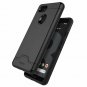 For Google Pixel 3 Case Wallet Dual Layer with Card Slot Holder Kickstand Black