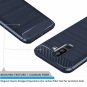 Galaxy J8 2018 Case Dretal Carbon Fiber Shock Resistant Brushed Texture Navy