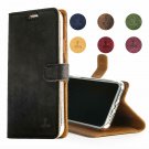 For iPhone 7 Case, Snakehive Genuine Leather Wallet with Viewing Stand Black