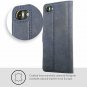 iPhone 7 Case, Snakehive Genuine Leather Wallet with Viewing Stand Navy Blue