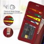 For Galaxy Note 9 Case PU Leather Wallet Wrist Strap 4-Slots ID&Credit Card Red