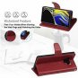 For Galaxy Note 9 Case PU Leather Wallet Wrist Strap 4-Slots ID&Credit Card Red