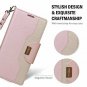 For Galaxy Note 9 Wallet Case Card Slots Mirror Wristlet Folding Stand Pink
