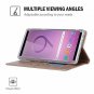 For Galaxy Note 9 Wallet Case Card Slots Mirror Wristlet Folding Stand Pink