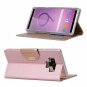 For Galaxy Note 9 Wallet Case Card Slots Mirror Wristlet Folding Stand Pink