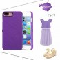 For iPhone 7/8 Plus Case 3D Mirror Series Cards Holder Wallet Style Flip Purple