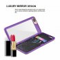 For iPhone 7/8 Plus Case 3D Mirror Series Cards Holder Wallet Style Flip Purple