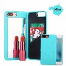 For iPhone 7/8 Plus Case 3D Mirror Series Cards Holder Wallet Style Flip Mint