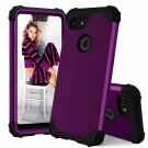 For Google Pixel 3 XL Case Three Layer Heavy Duty Hybrid Sturdy Purple/Black