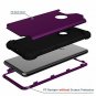 For Google Pixel 3 XL Case Three Layer Heavy Duty Hybrid Sturdy Purple/Black