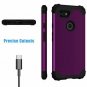 For Google Pixel 3 XL Case Three Layer Heavy Duty Hybrid Sturdy Purple/Black